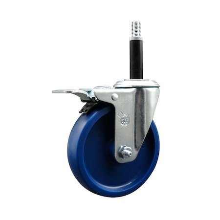 Service Caster 5'' Solid Poly Swivel 3/4'' Expanding Stem Caster Total Lock Brake SCC-EXTTL20S514-SPUS-34